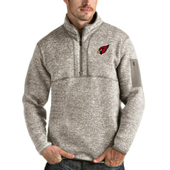Arizona Cardinals Antigua Fortune Quarter-Zip Pullover Jacket Oatmeal - NFL