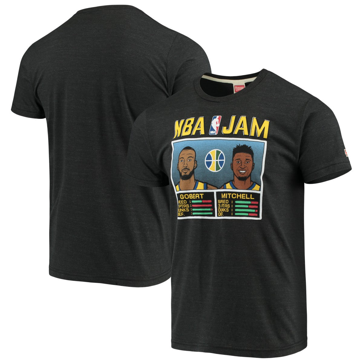 NBA - Donovan Mitchell & Rudy Gobert Utah Jazz NBA Jam T-Shirt - Charcoal