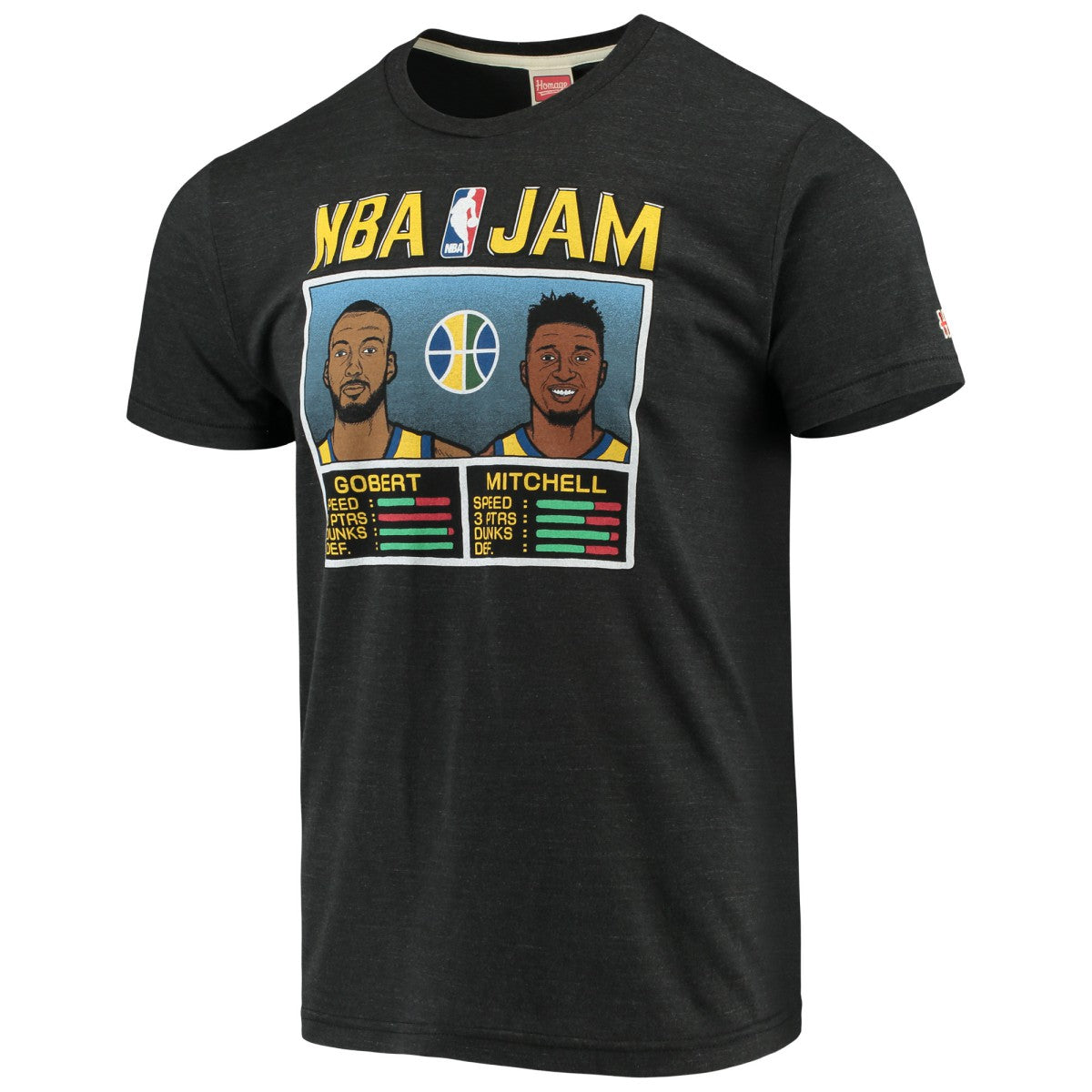 NBA - Donovan Mitchell & Rudy Gobert Utah Jazz NBA Jam T-Shirt - Charcoal