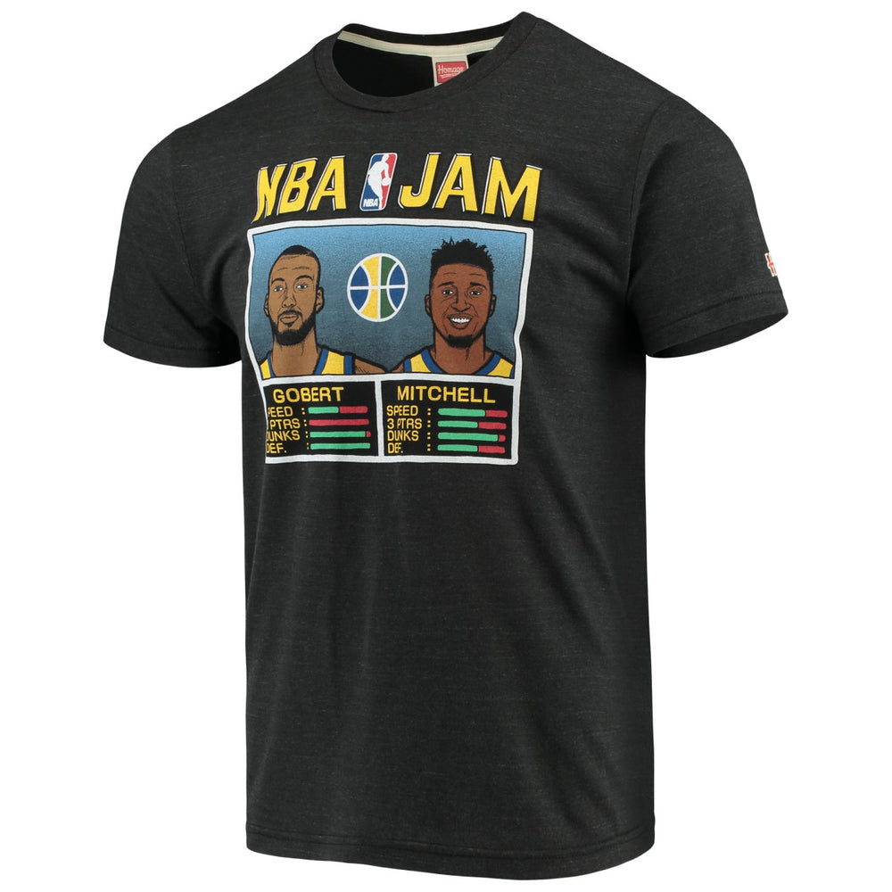 NBA - Donovan Mitchell & Rudy Gobert Utah Jazz NBA Jam T-Shirt - Charcoal