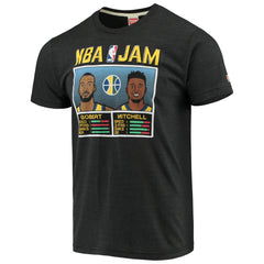 NBA - Donovan Mitchell & Rudy Gobert Utah Jazz NBA Jam T-Shirt - Charcoal