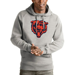 Chicago Bears Antigua Victory Pullover Hoodie Heather Gray - NFL
