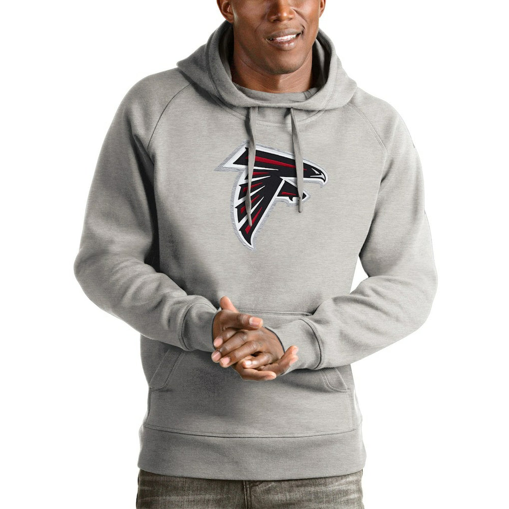 Atlanta Falcons Antigua Victory Pullover Hoodie Heather Gray - NFL