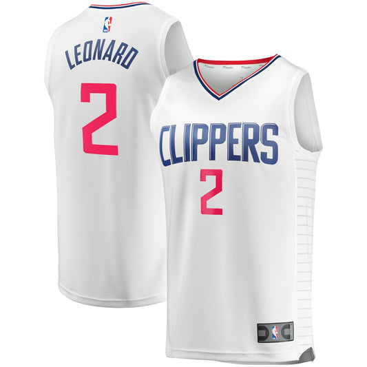 Kawhi Leonard LA Clippers Fast Break Replica Player Jersey - White - Association Edition | NBA Jerseys