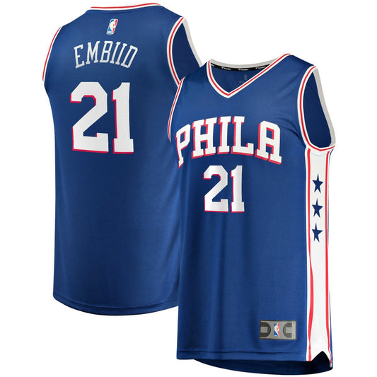 Joel Embiid Philadelphia 76ers Fast Break Replica Player Jersey - Icon Edition - Royal | NBA Jerseys