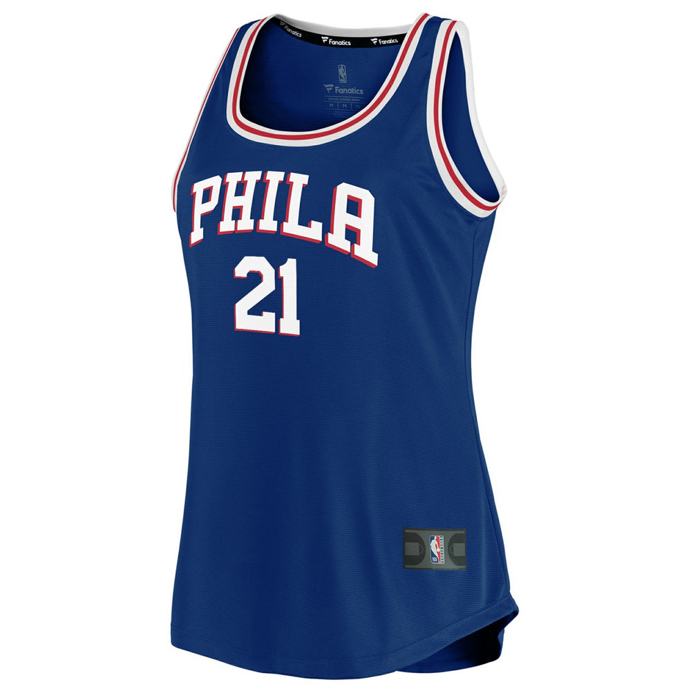 Fanatics - Joel Embiid Philadelphia 76ers Women's Fast Break Team Tank Jersey - Icon Edition - Royal