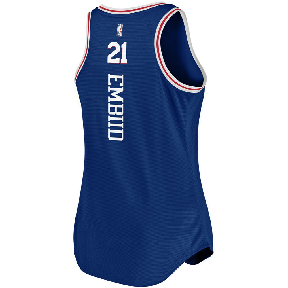 Fanatics - Joel Embiid Philadelphia 76ers Women's Fast Break Team Tank Jersey - Icon Edition - Royal