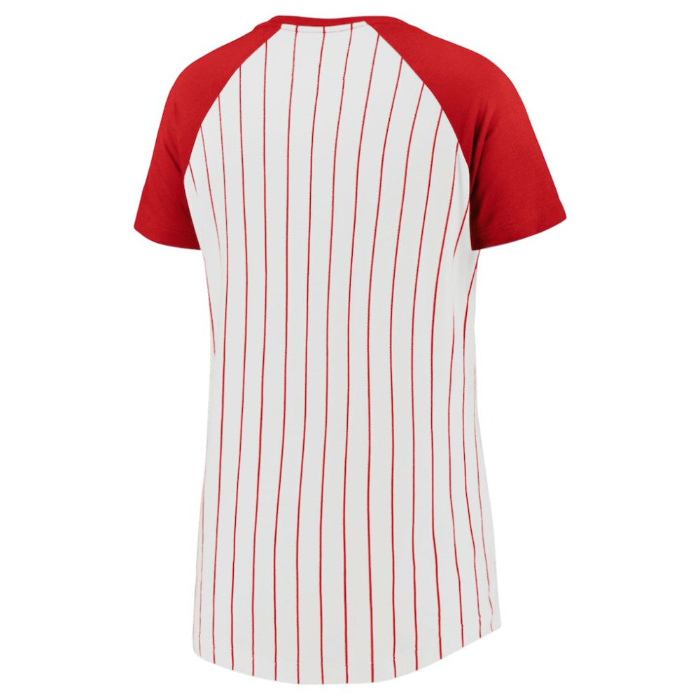 St. Louis Cardinals Fanatics Women's Cooperstown Collection Iconic Pinstripe Raglan Scoop Neck T-Shirt Online