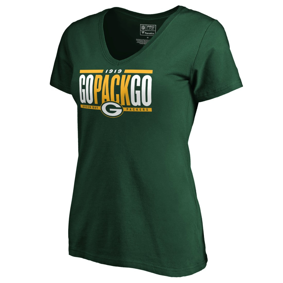 Green Bay Packers Women's Hometown Refresh Go Pack Go V-Neck T-Shirt Green - NFL