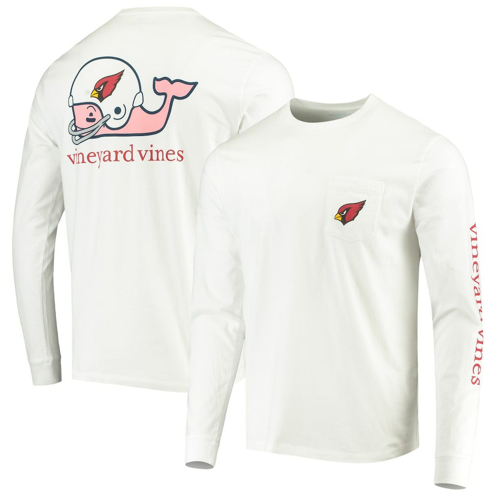Arizona Cardinals Vineyard Vines Whale Helmet Long Sleeve T-Shirt White - NFL