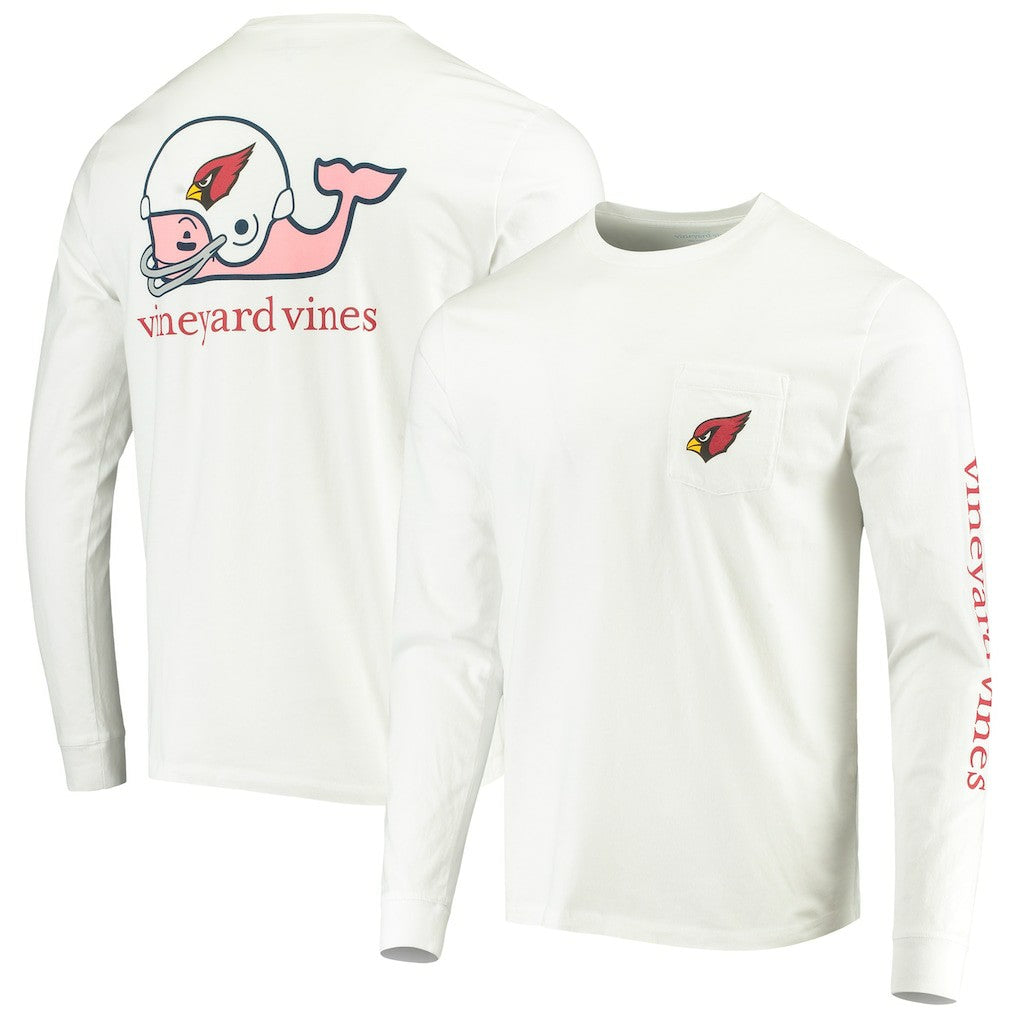 Arizona Cardinals Vineyard Vines Whale Helmet Long Sleeve T-Shirt White - NFL