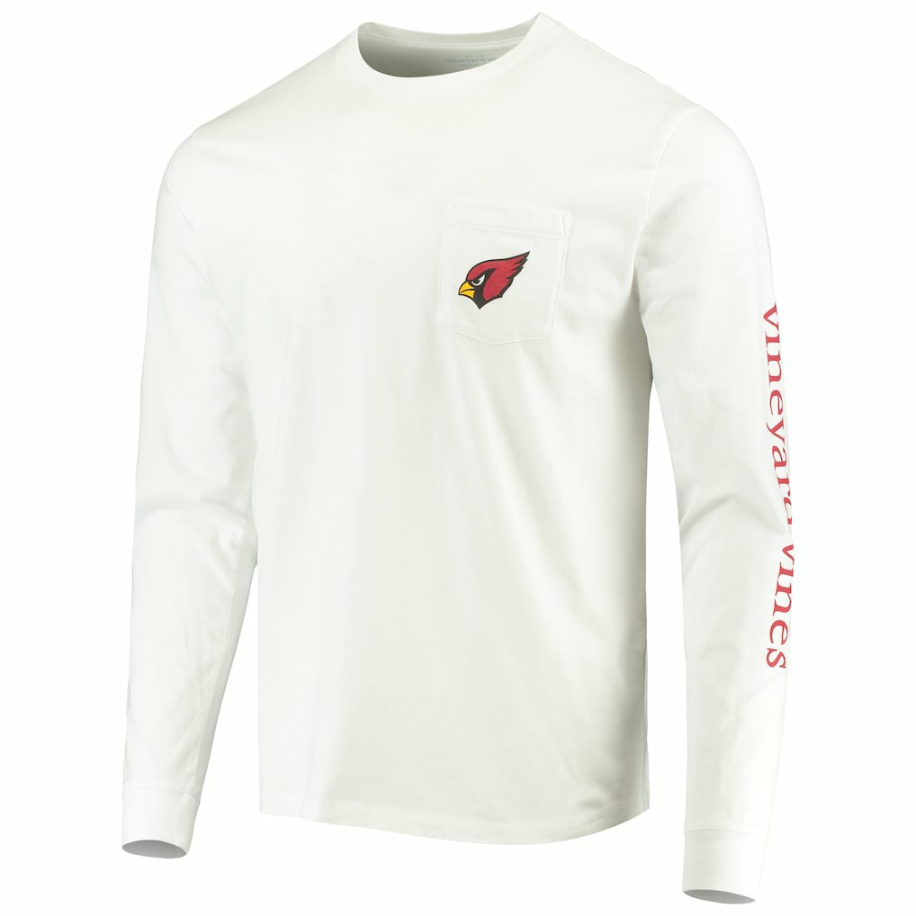 Arizona Cardinals Vineyard Vines Whale Helmet Long Sleeve T-Shirt White - NFL
