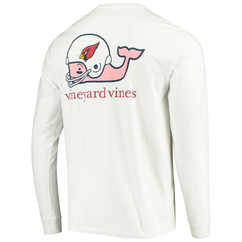 Arizona Cardinals Vineyard Vines Whale Helmet Long Sleeve T-Shirt White - NFL