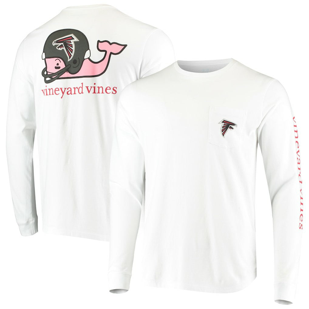 Atlanta Falcons Vineyard Vines Whale Helmet Long Sleeve T-Shirt White - NFL