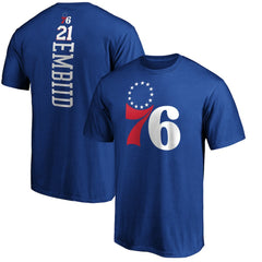 NBA - Joel Embiid Philadelphia 76ers Team Playmaker Name & Number T-Shirt - Royal