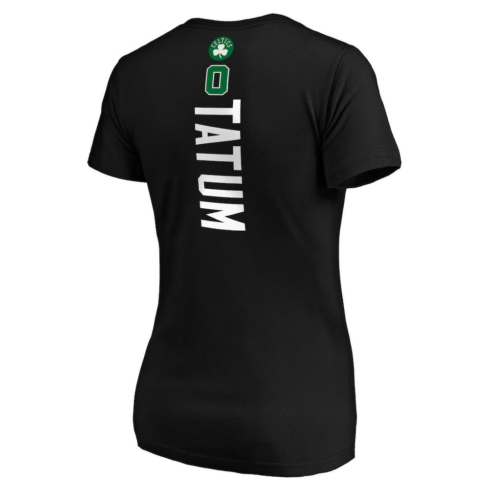 NBA - Jayson Tatum Boston Celtics Women's Playmaker Name & Number V-Neck T-Shirt - Black