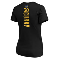 NBA - Stephen Curry Golden State Warriors Women's Playmaker Name & Number V-Neck T-Shirt - Black