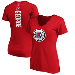 Fanatics - Paul George LA Clippers Women's Playmaker Name & Number V-Neck T-Shirt - Red