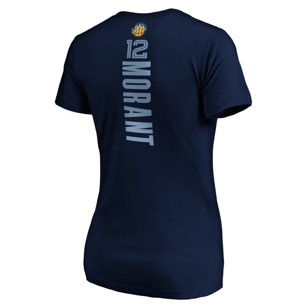 NBA - Ja Morant Memphis Grizzlies Women's Playmaker Name & Number V-Neck T-Shirt - Navy