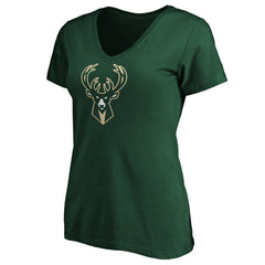 NBA - Giannis Antetokounmpo Milwaukee Bucks Women's Playmaker Name & Number V-Neck T-Shirt - Green