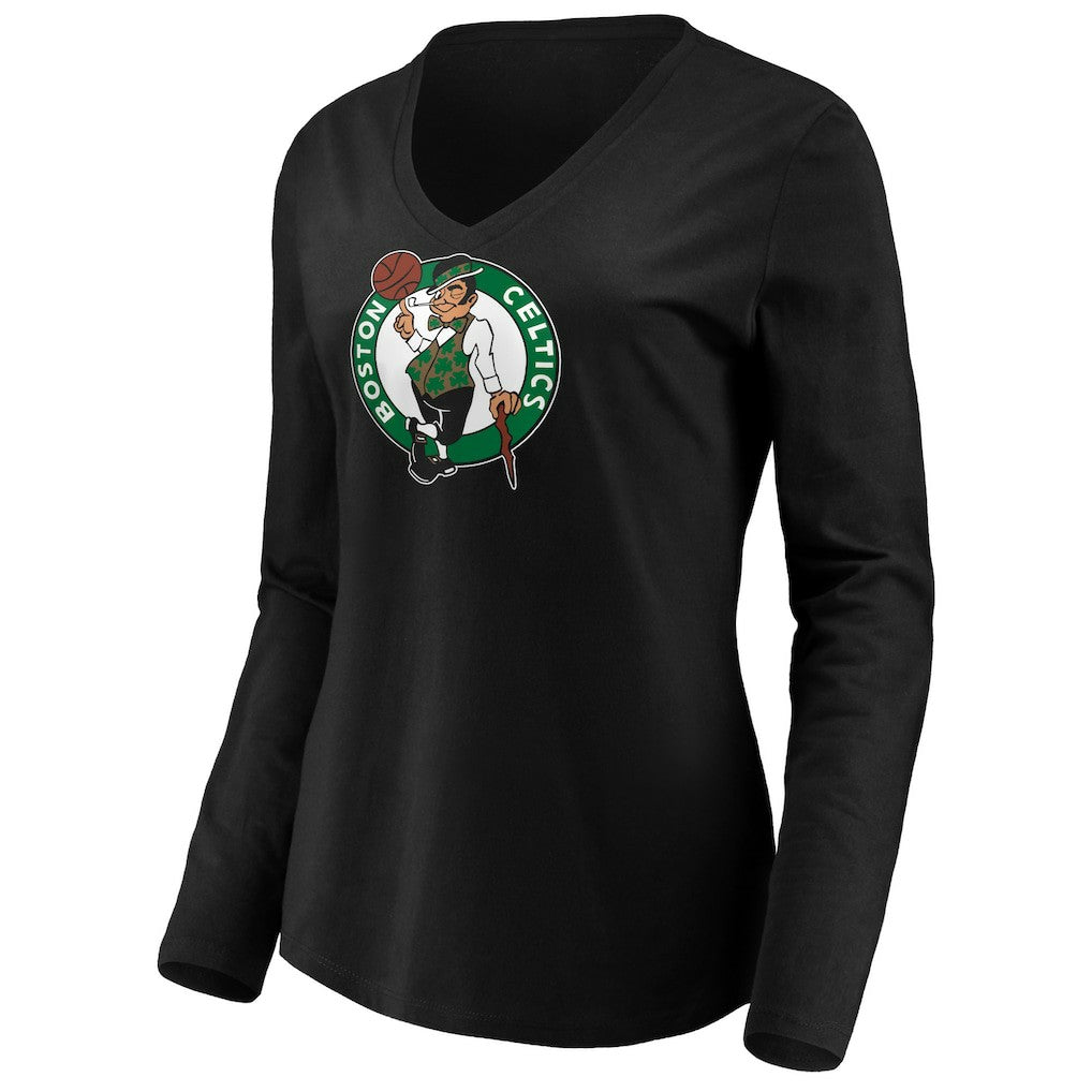 NBA - Jayson Tatum Boston Celtics Women's Playmaker Name & Number Long Sleeve V-Neck T-Shirt - Black