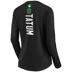 NBA - Jayson Tatum Boston Celtics Women's Playmaker Name & Number Long Sleeve V-Neck T-Shirt - Black