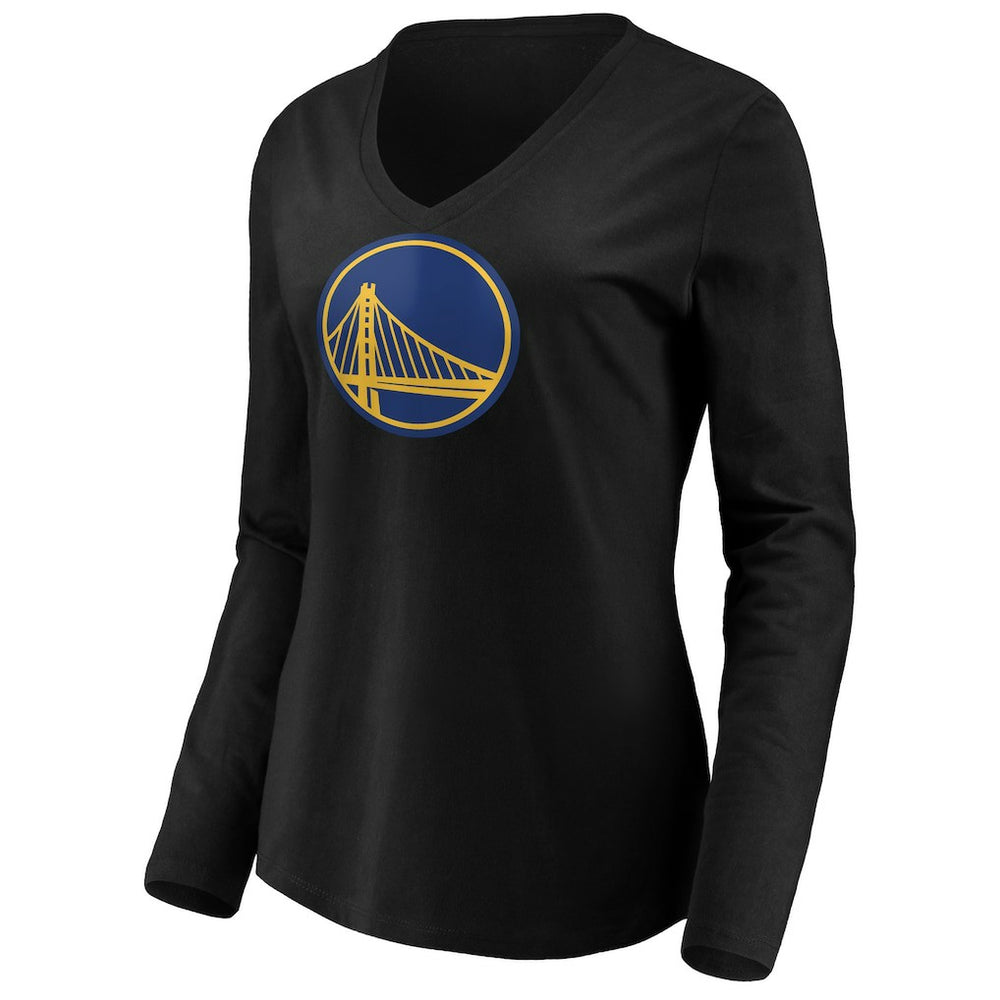 NBA - Stephen Curry Golden State Warriors Women's Playmaker Name & Number Long Sleeve V-Neck T-Shirt - Black