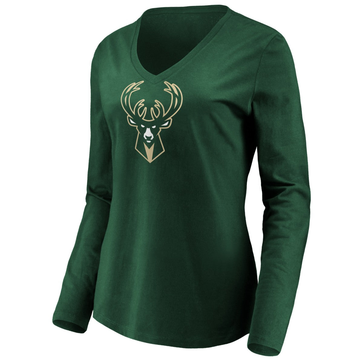 NBA - Giannis Antetokounmpo Milwaukee Bucks Women's Playmaker Name & Number Long Sleeve V-Neck T-Shirt - Green