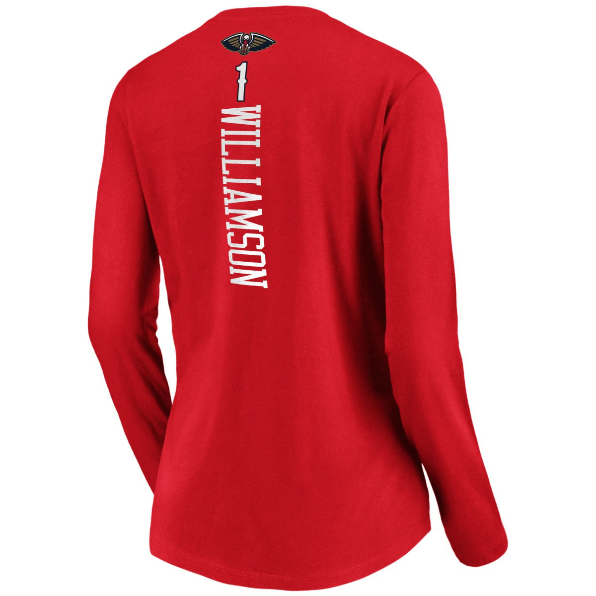 NBA - Zion Williamson New Orleans Pelicans Women's Playmaker Name & Number Long Sleeve V-Neck T-Shirt - Red