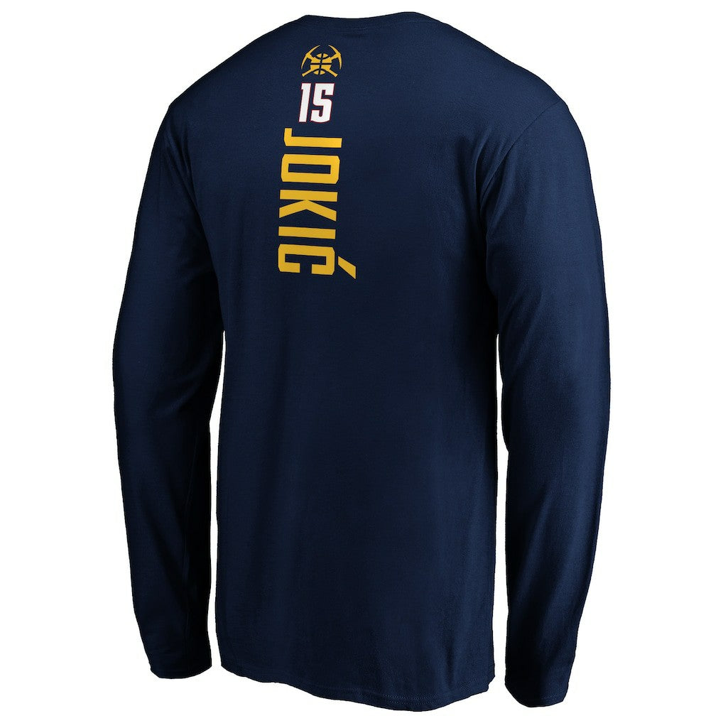 NBA - Nikola Jokic Denver Nuggets Playmaker Name & Number Long Sleeve T-Shirt - Navy