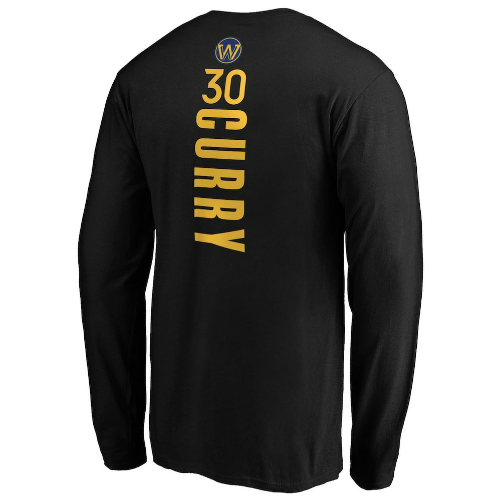NBA - Stephen Curry Golden State Warriors Playmaker Name & Number Long Sleeve T-Shirt - Black