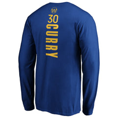 NBA - Stephen Curry Golden State Warriors Playmaker Name & Number Long Sleeve T-Shirt - Royal