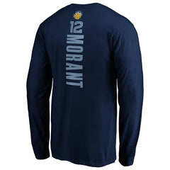 NBA - Ja Morant Memphis Grizzlies Playmaker Name & Number Long Sleeve T-Shirt - Navy