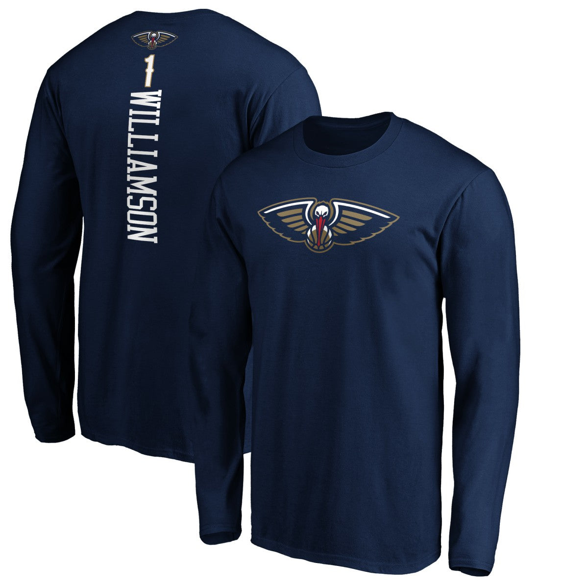 NBA - Zion Williamson New Orleans Pelicans Playmaker Name & Number Long Sleeve T-Shirt - Navy