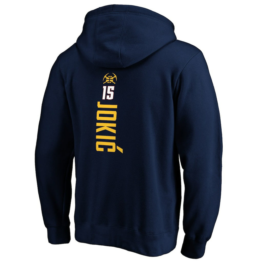 NBA - Nikola Jokic Denver Nuggets Playmaker Name & Number Pullover Hoodie - Navy