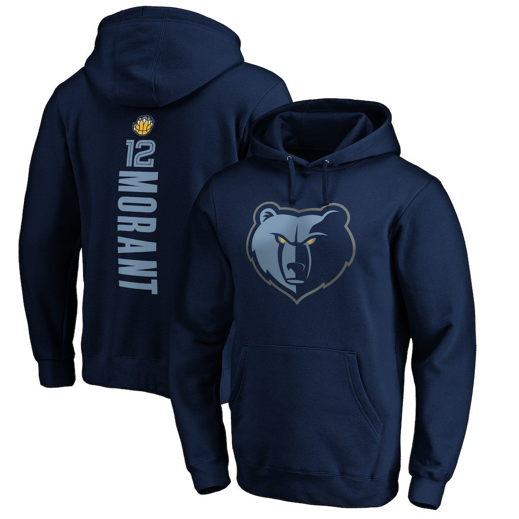 NBA - Ja Morant Memphis Grizzlies Playmaker Name & Number Pullover Hoodie - Navy