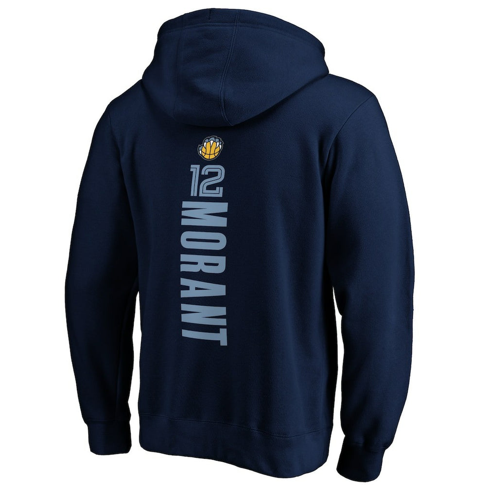 NBA - Ja Morant Memphis Grizzlies Playmaker Name & Number Pullover Hoodie - Navy