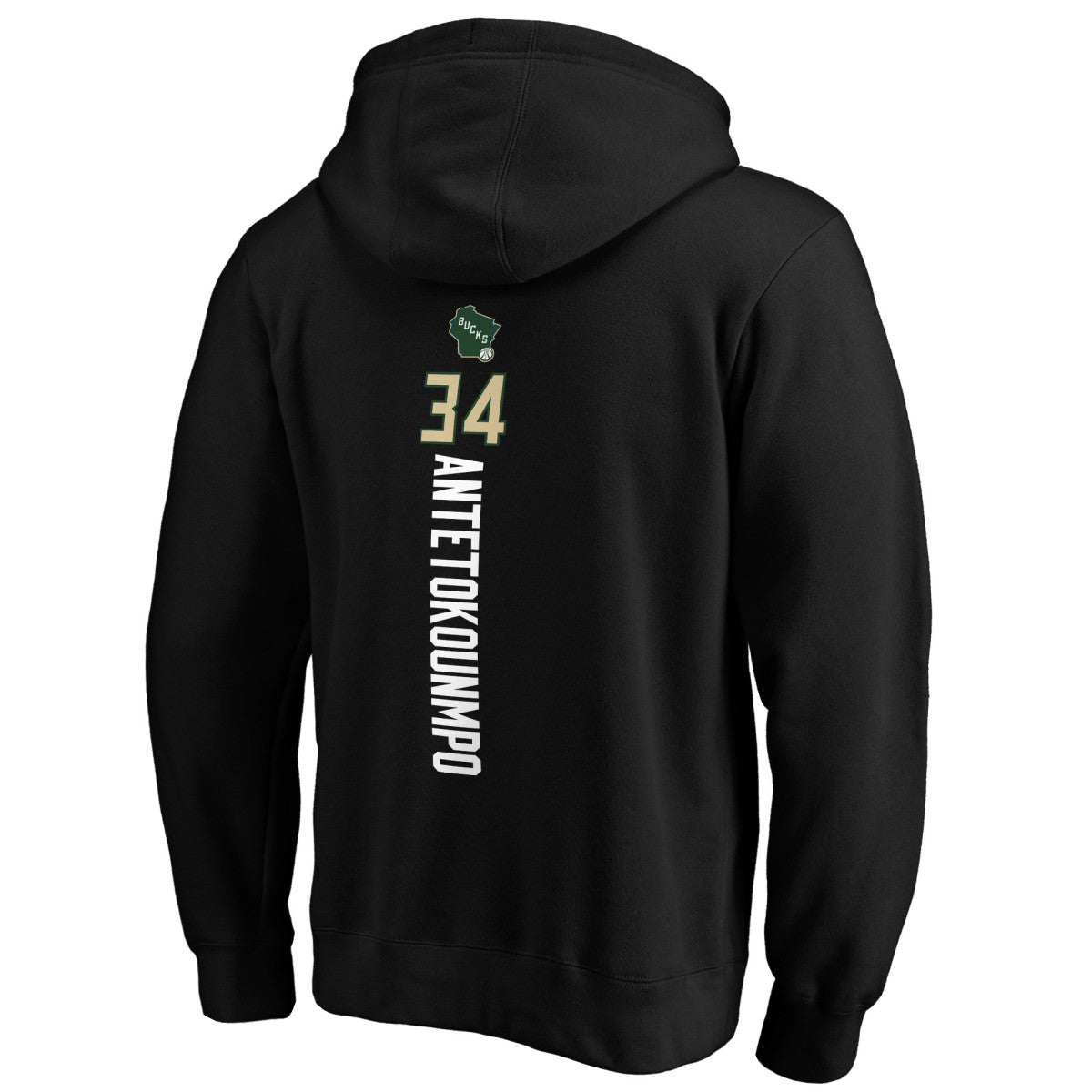 NBA - Giannis Antetokounmpo Milwaukee Bucks Playmaker Name & Number Pullover Hoodie - Black