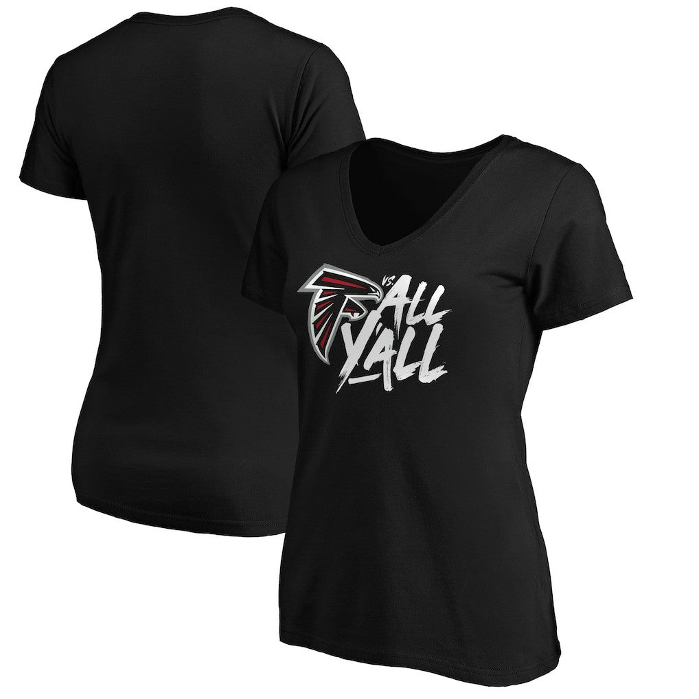 Atlanta Falcons Women's Falcons vs. All Y'all V-Neck T-Shirt Black - NFL