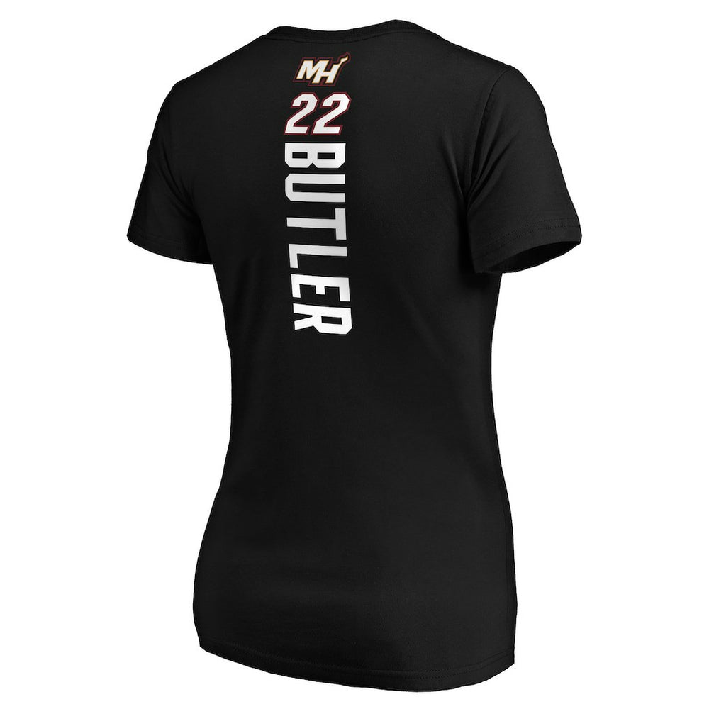 Fanatics - Jimmy Butler Miami Heat Women's Playmaker Logo Name & Number V-Neck T-Shirt - Black