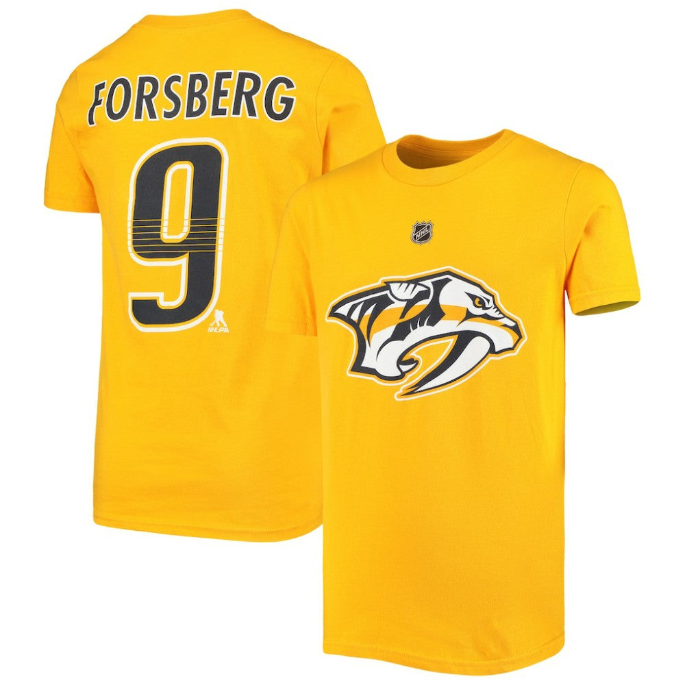 Filip Forsberg Nashville Predators - Youth Player Name & Number T-Shirt Gold
