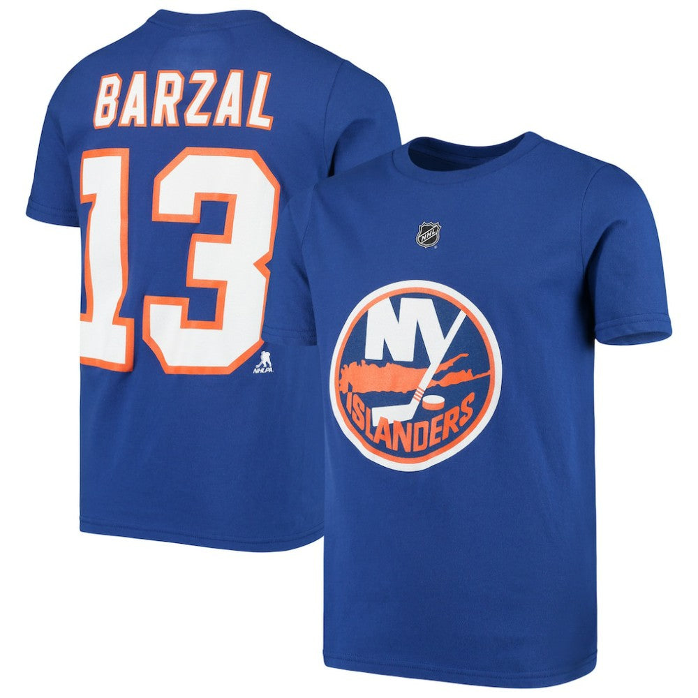 Mathew Barzal New York Islanders - Youth Player Name & Number T-Shirt Royal