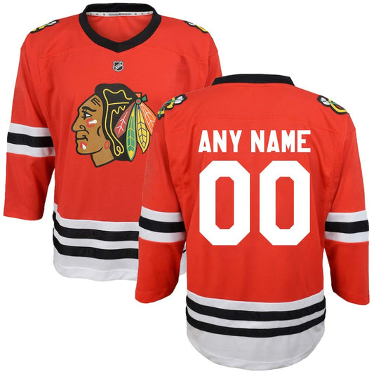 Chicago Blackhawks Youth Replica Custom Jersey - Red | NHL Jerseys