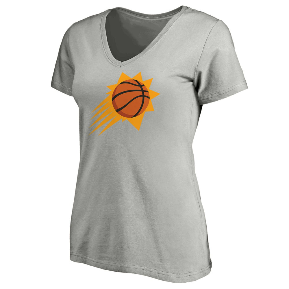 Fanatics - Phoenix Suns Women's Primary Logo Team V-Neck T-Shirt - Gray