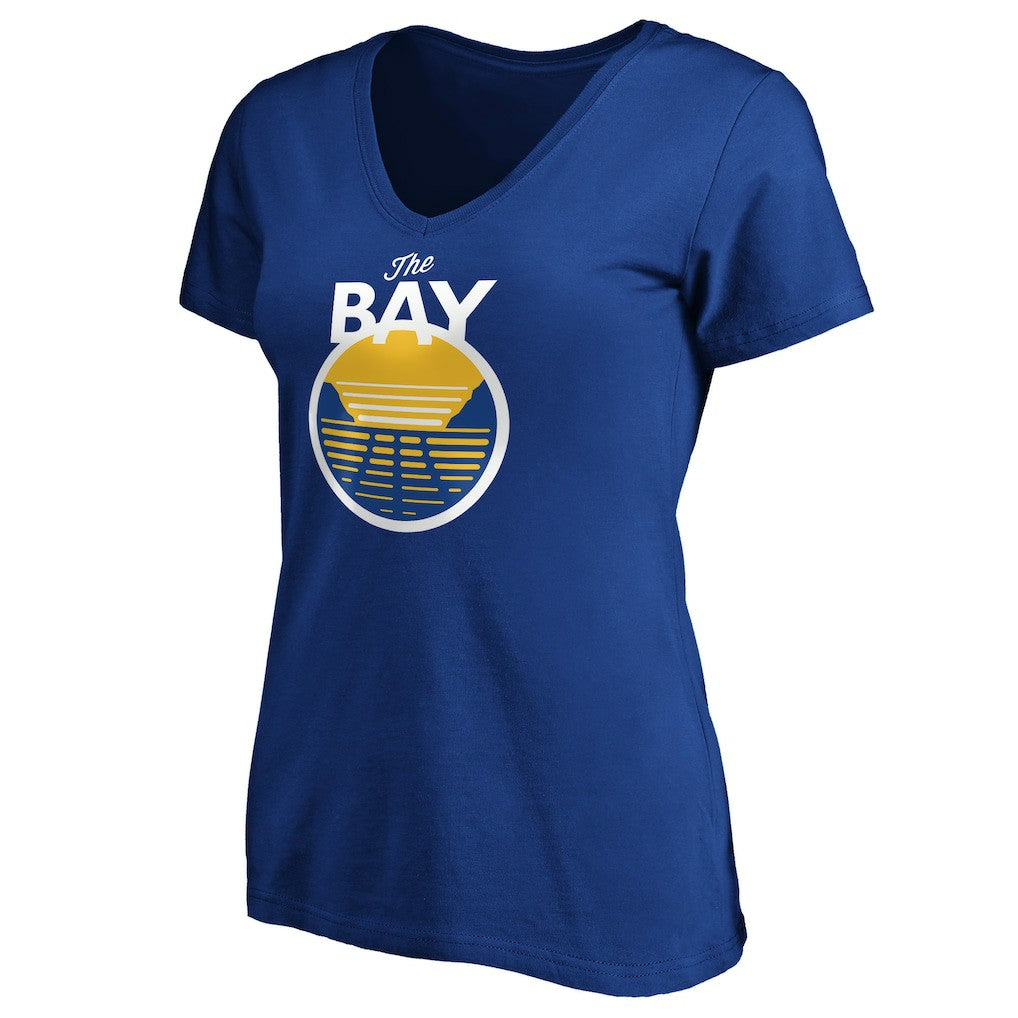NBA - Golden State Warriors Women's The Bay Statement Edition V-Neck T-Shirt - Royal