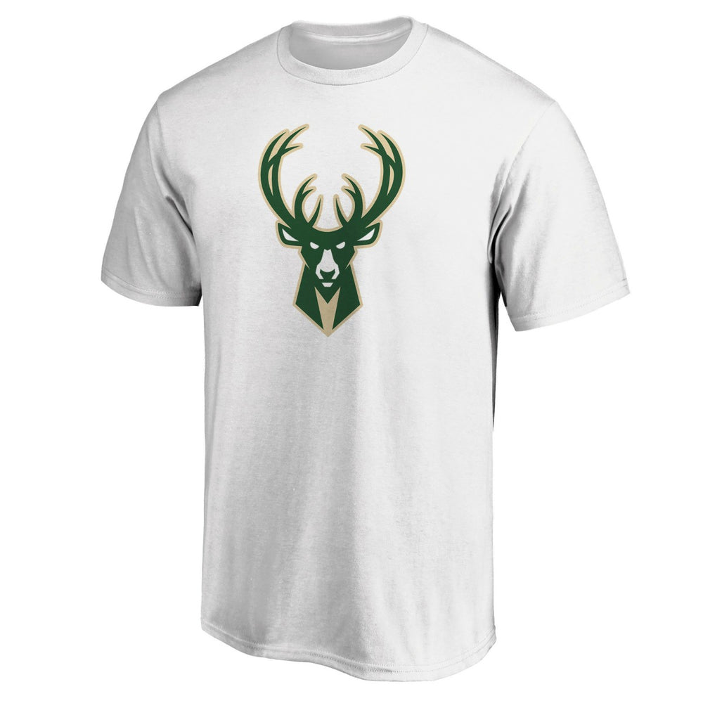 Fanatics - Milwaukee Bucks Primary Team Logo T-Shirt - White