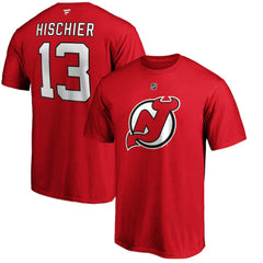 Nico Hischier New Jersey Devils - Fanatics Authentic Stack Player Name & Number T-Shirt Red