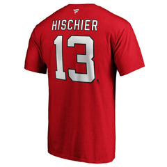 Nico Hischier New Jersey Devils - Fanatics Authentic Stack Player Name & Number T-Shirt Red