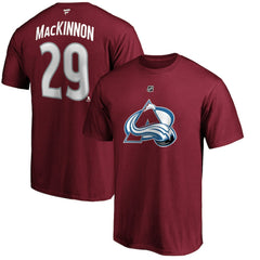 Nathan MacKinnon Colorado Avalanche - Fanatics Authentic Stack Player Name & Number T-Shirt Burgundy