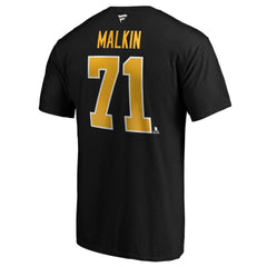 Evgeni Malkin Pittsburgh Penguins Fanatics Authentic Stack Player Name & Number T-Shirt Black